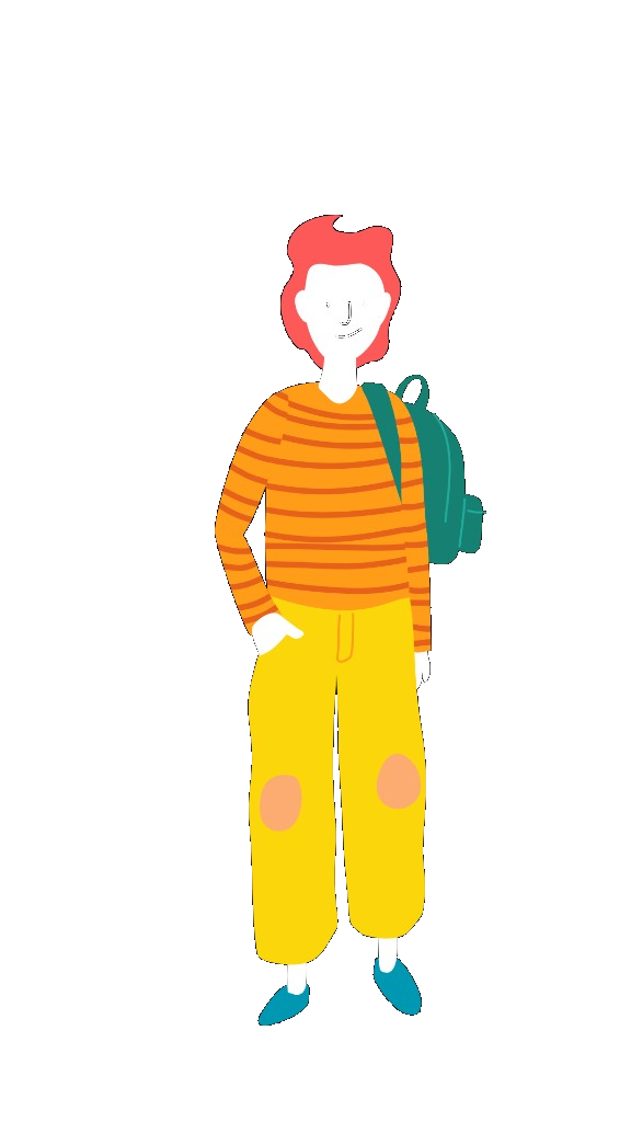 Illustratie van Noah, jonge vrijwilliger